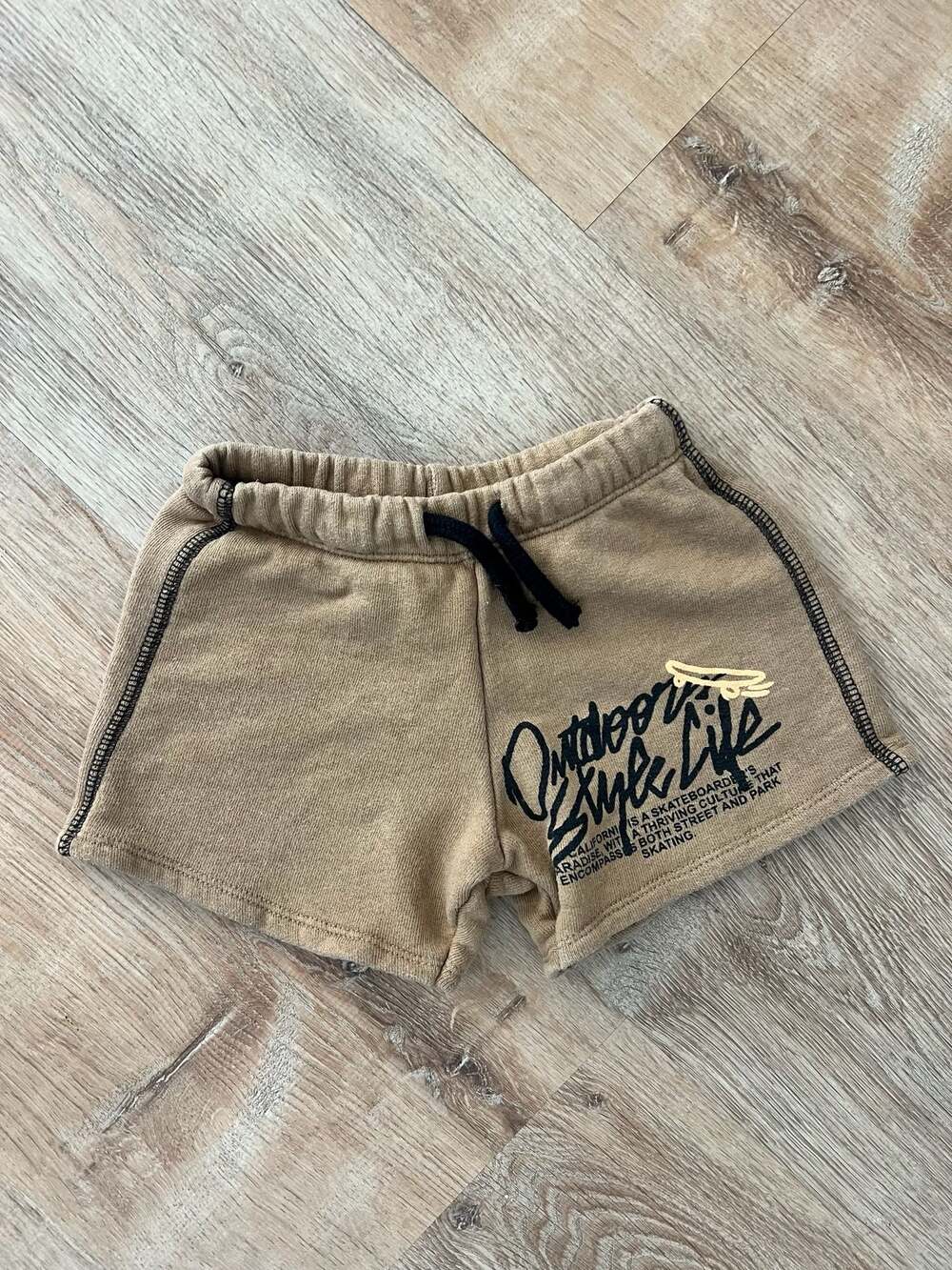 Zara Baby Boys Outdoor Style Life Skater Print Fleece Shorts